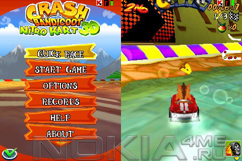 Crash Bandicoot Nitro Kart 3D -   Symbian 9