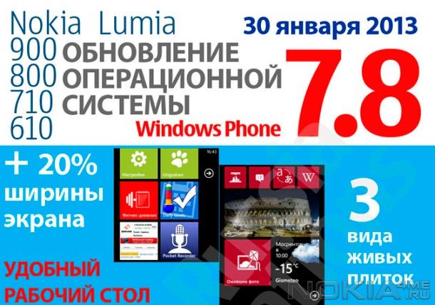 Nokia  Lumia 510, 610, 710, 800  900  Windows Phone 7.8